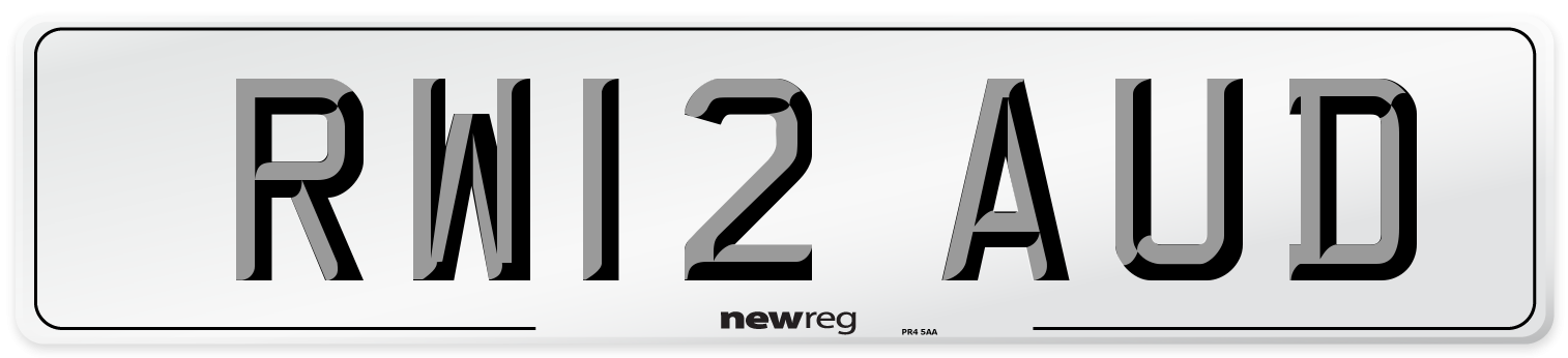 RW12 AUD Number Plate from New Reg